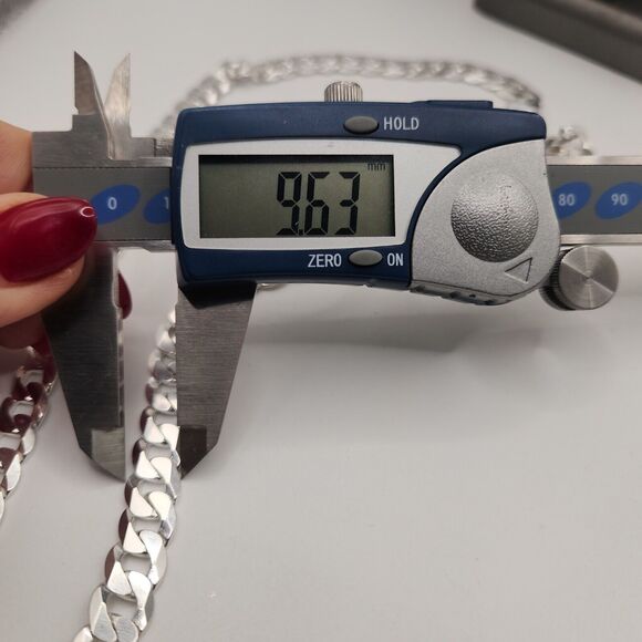 Stunning 925 sterling silver cuban necklace 28"  A - Picture 3 of 5